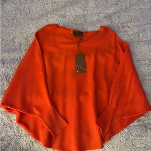 Vibrant Orange Kerisma Poncho Sweater